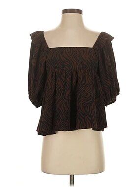 En Saison Flowy Summer Blouse with Tie Back